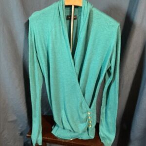 The Limited Teal Wrap Sweater